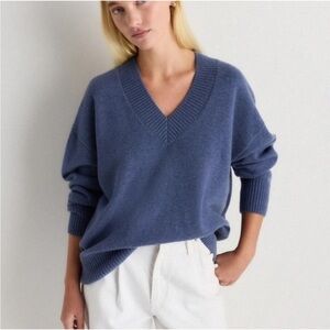 Quince 100% Mongolian Cashmere Oversized V Neck Sweater